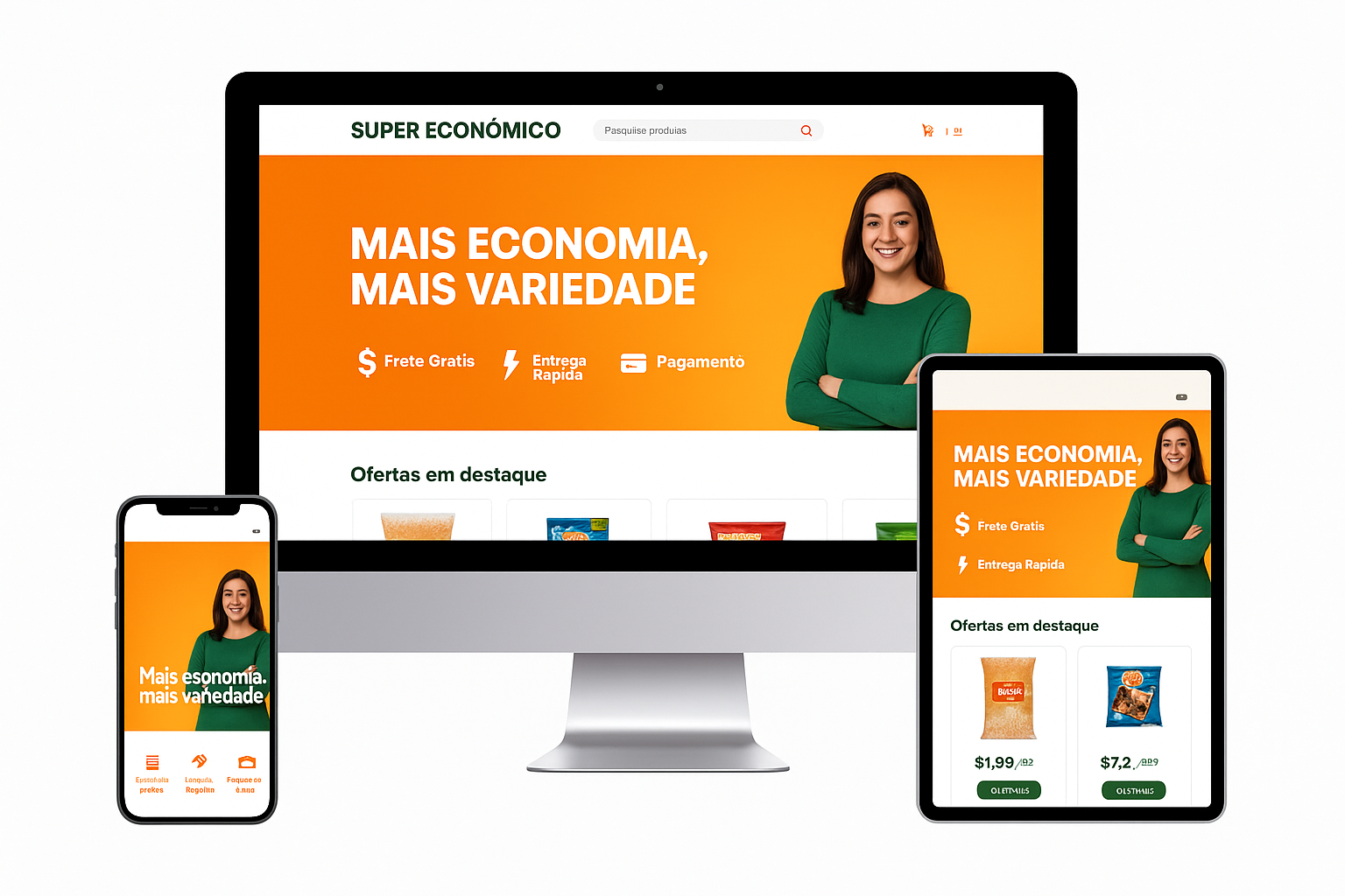 Sistema para super mercados, produzido pela up studio.